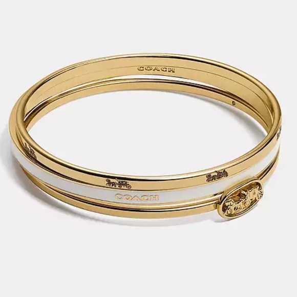 COACH Horse & Carriage Bangle Set of Three - Picture 1 of 8